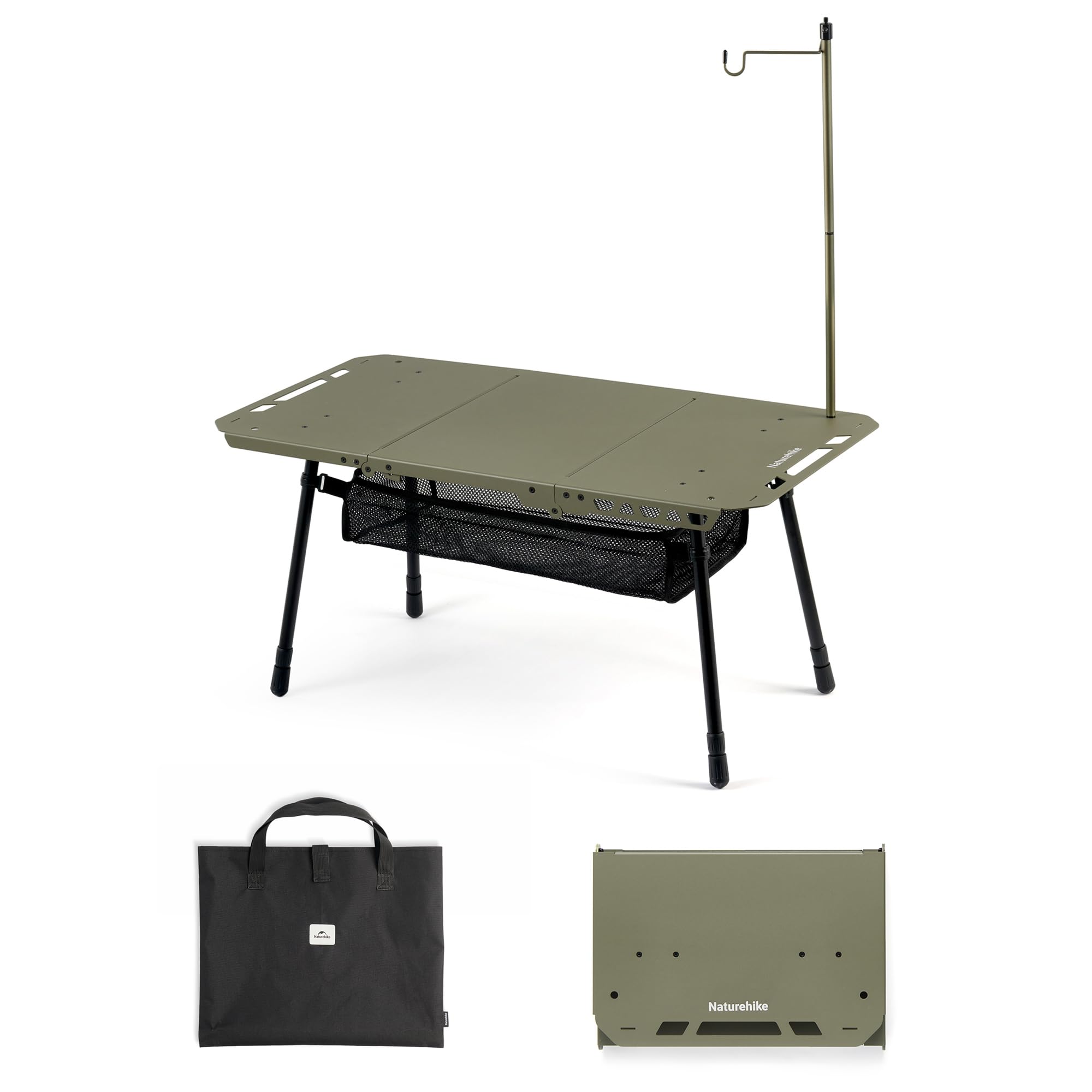 Naturehike Mesa de camping plegable en 3 niveles, resistente para el hogar, cocina, picnic y exterior, plegable compacta, ideal para camping y uso diario