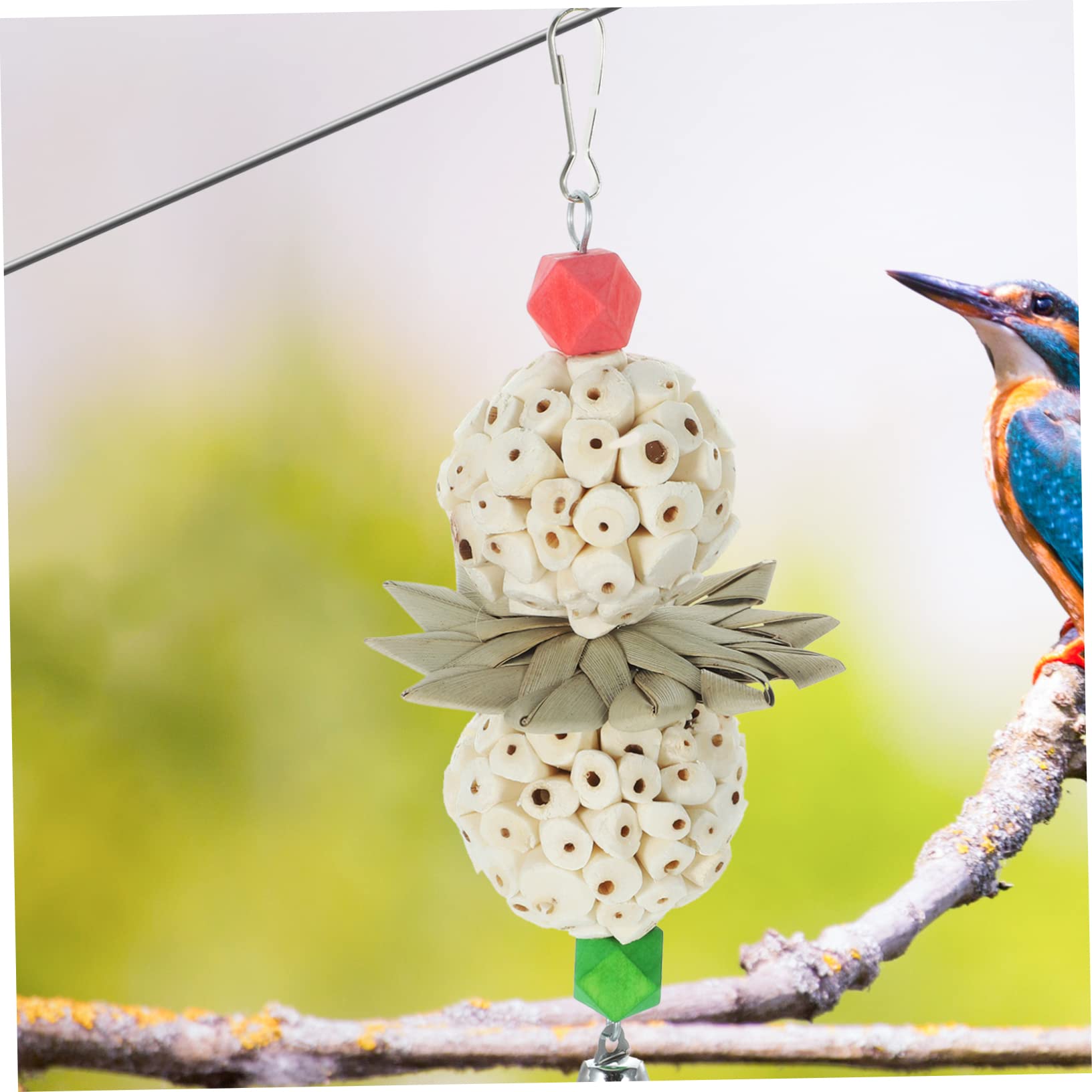 VANZACK Jouet à Mâcher pour Oiseaux Accessoire Rustique pour Perroquets Et Perruches Jouet Suspendu Amusant pour Cage à Oiseaux pour Lutter Ennui