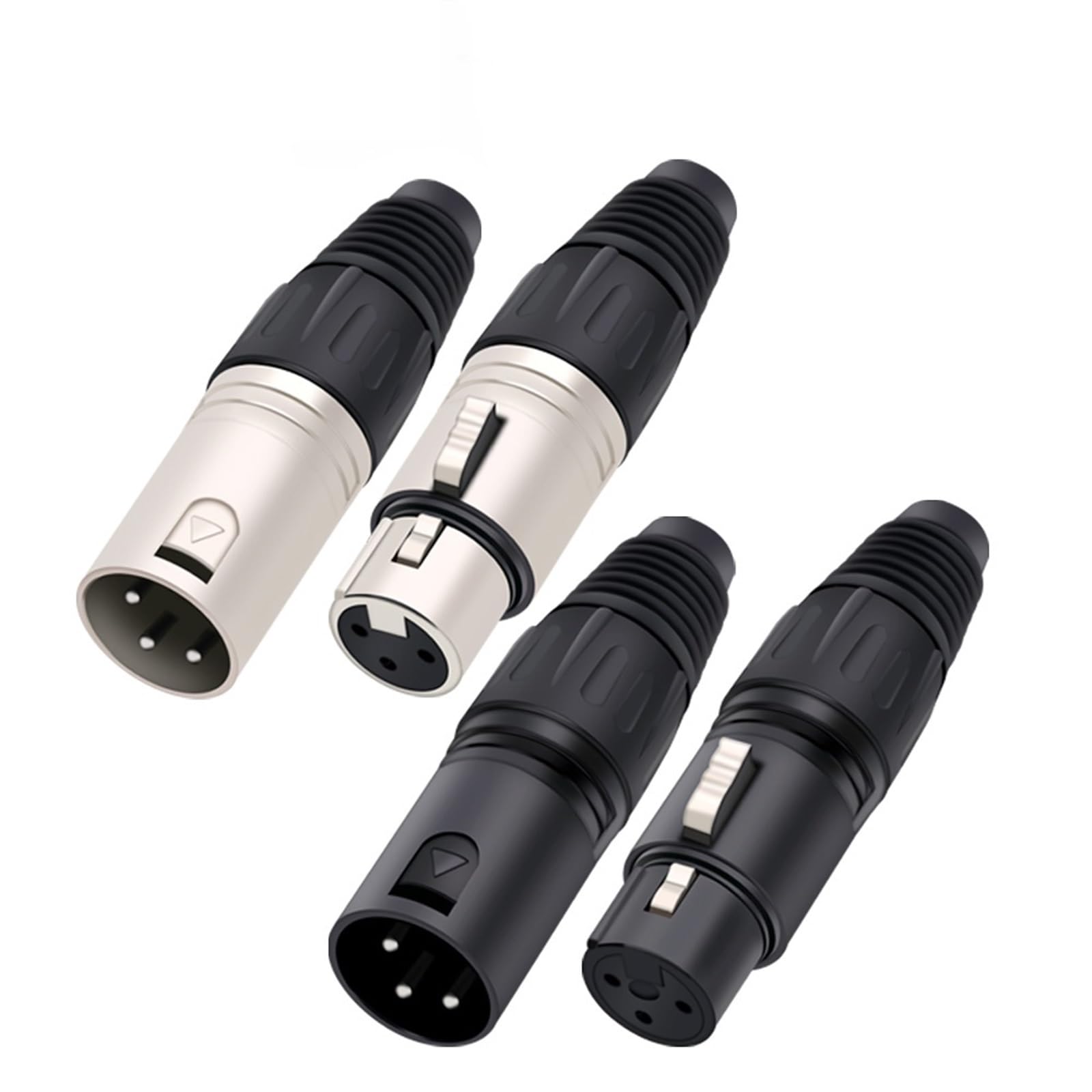 10 sztuk elektronicznych złączy kablowych 3PIN XLR konwerter lutowniczy czarny i srebrny głośnik mikrofon XLR wtyczka (kolor: 5xM 5xF srebrny)