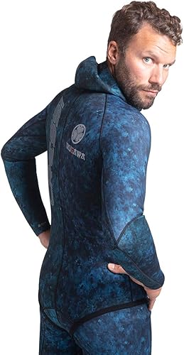 Miniatura 3 de Cressi Traje de neopreno de dos piezas de pesca submarina y apnea con almohadilla de pecho, protección de rodilla, diseño anatómico - Tokugawa