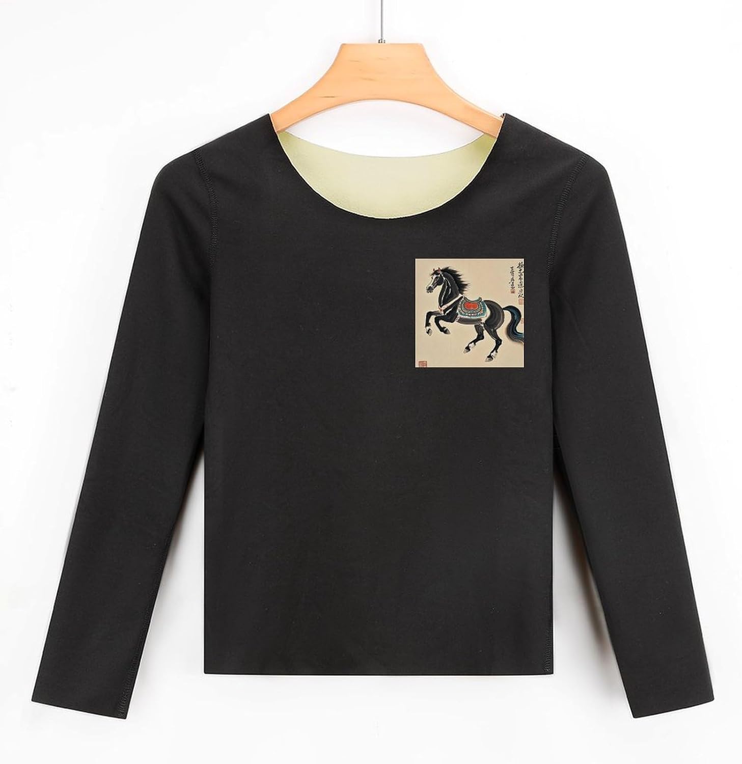 Horse Thermal Underwear Set for Women Long Johns Women Base Layer Top Bottom for Cold Weather