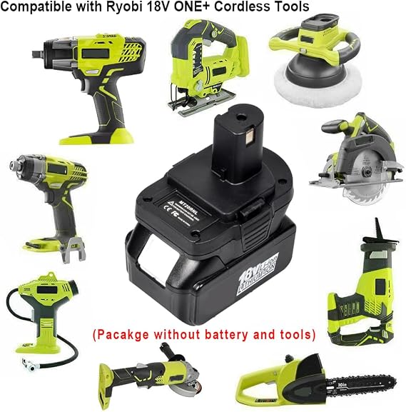Battery Adapter for Makita 18V Lithium Battery to Ryobi 18V One+ Lithium-Ion Cordless Tool, Convert Makita 18V Battery BL1860B BL1850B BL1840 BL1830B BL1815 to Ryobi 18V Battery P102 P108
