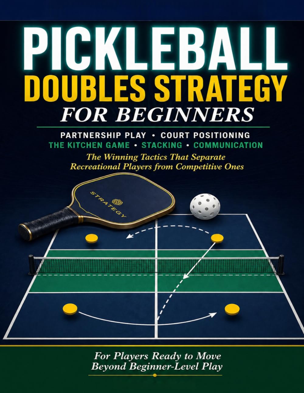 PICKLEBALL DOUBLES STRATEGY FOR BEGINNERS: A Complete Guide to Partnership Play, Court Positioning, the Kitchen Game, Stacking, Communication, and the Winning Tactics.