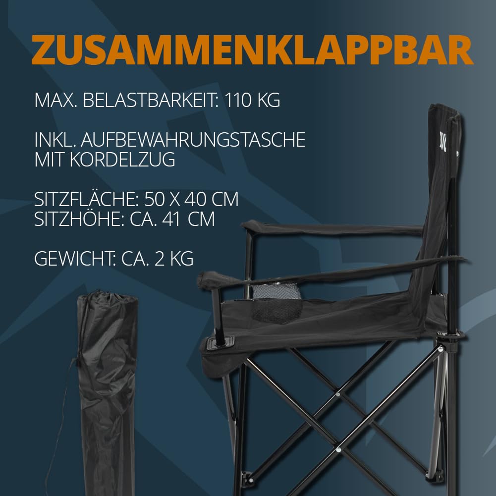 Kirkjubøur® Njörd krzesło kempingowe, składane, outdoorowe, kempingowe, turystyczne, składane (brązowe)