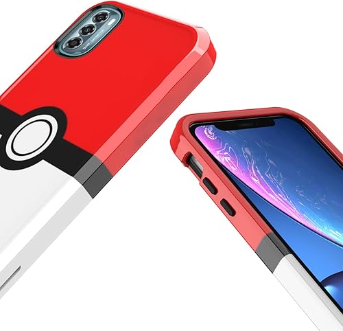 Miniatura 2 de Funda para Motorola Moto G Stylus 5G 2022  Anime Cartoon Kawaii Rojo y Blanco Patrón de bola de PC duro e interior de silicona híbrida Dual Armor