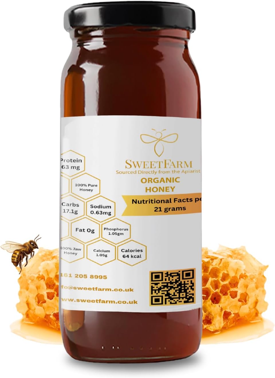 Honey Raw Organic 100% Pure Wild Flower Natural Unfiltered Unheated Unpasteurised Fresh Certified