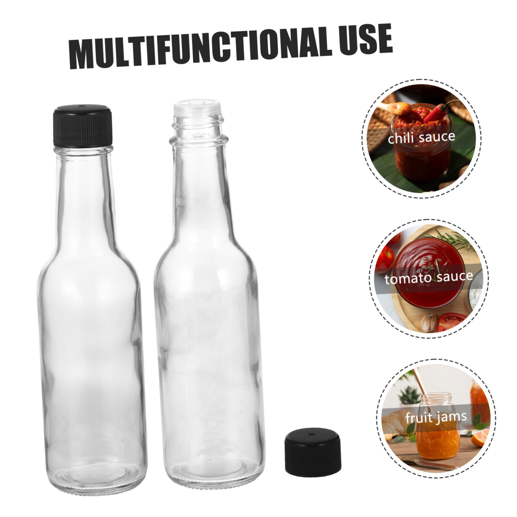 VALICLUD Botellas para Salsa de Vidrio 6 Unidades Recipientes Portátiles para Condimentos 150 Ml Reutilizables para Barbacoas Camping y Exteriores