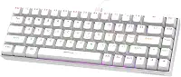 GOKOCO Teclado Mecânico com Fio 65% A1802, Gamer Switch Vermelho 68 Teclas, Iluminação RGB com 17 Modos, Hot-Swap, Teclas Anti-Ghosting Branco White
