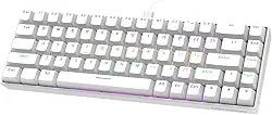 GOKOCO Teclado Mecânico com Fio 65% A1802, Gamer Switch Vermelho 68 Teclas, Iluminação RGB com 17 Modos, Hot-Swap, Teclas Anti-Ghosting Branco White