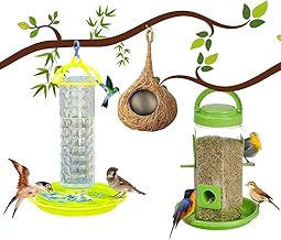 InfiniteEshop Bird Feeder Water & Food Tray with Nest | Hanging Balcony Bird Feeder for Home Garden | Attracts Sparrows, Parrots, and More - Ideal for Outdoor Use (Nest + Food + Water Feeder)