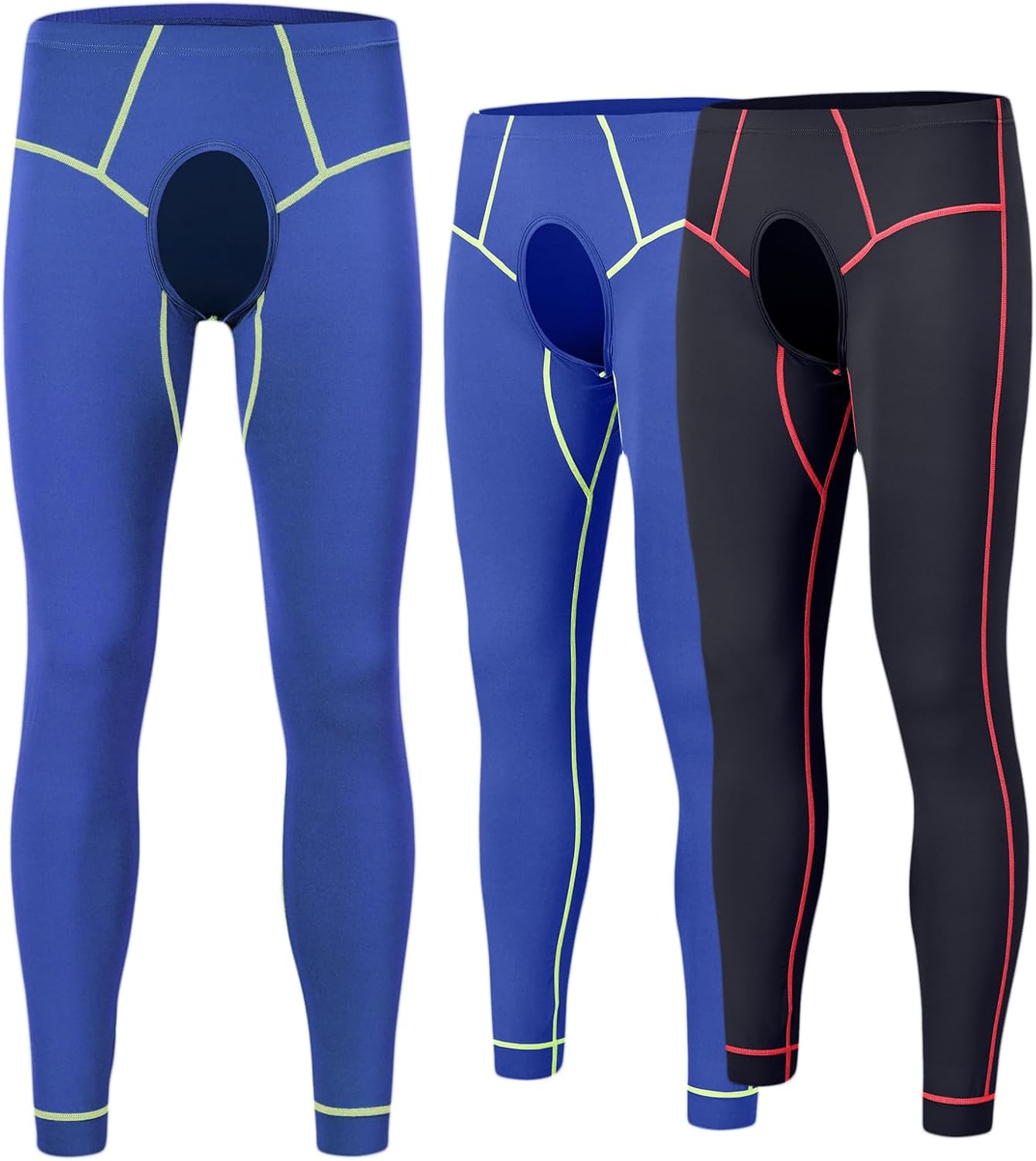 ZONBAILON Compression Pants Mens Tights Open Front Leggings Sports Base Layer Men Cold Weather Athletic Thermal