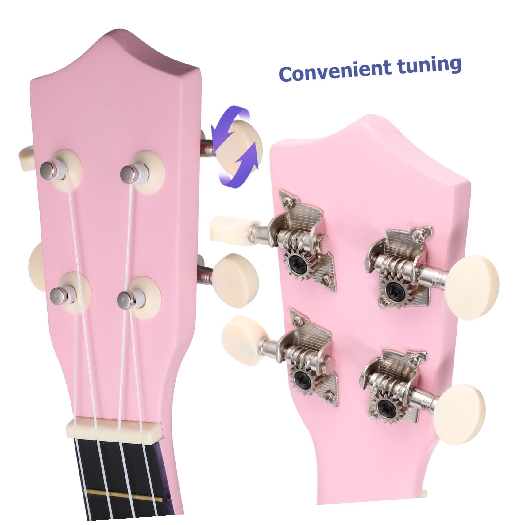 Ukulele Soprano Rosa per Adulti Completo con Borsa Porta Ukulele Corda di Ricambio e Plettro Strumento Musicale Hawaiano Facile da Suonare per Principianti