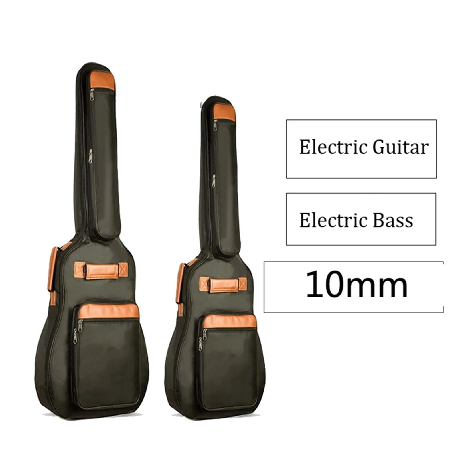 Borsa per chitarra Custodia for chitarra elettrica da 40/46 pollici, impermeabile, imbottita, for basso elettrico, con spessore di 10 mm(Black2)
