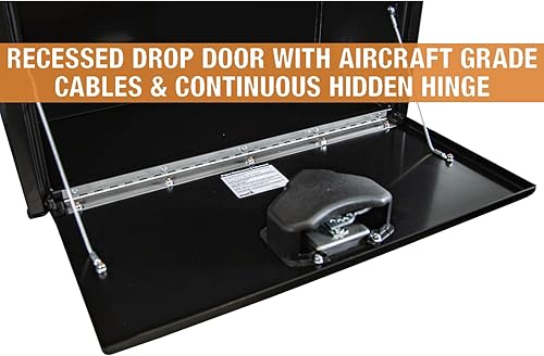 Vista 35 de Buyers Products 1704305 - Caja de acero negro para debajo de la carrocería con cierre de asa en T bloqueable, 24 x 24 x 36 pulgadas, fabricada