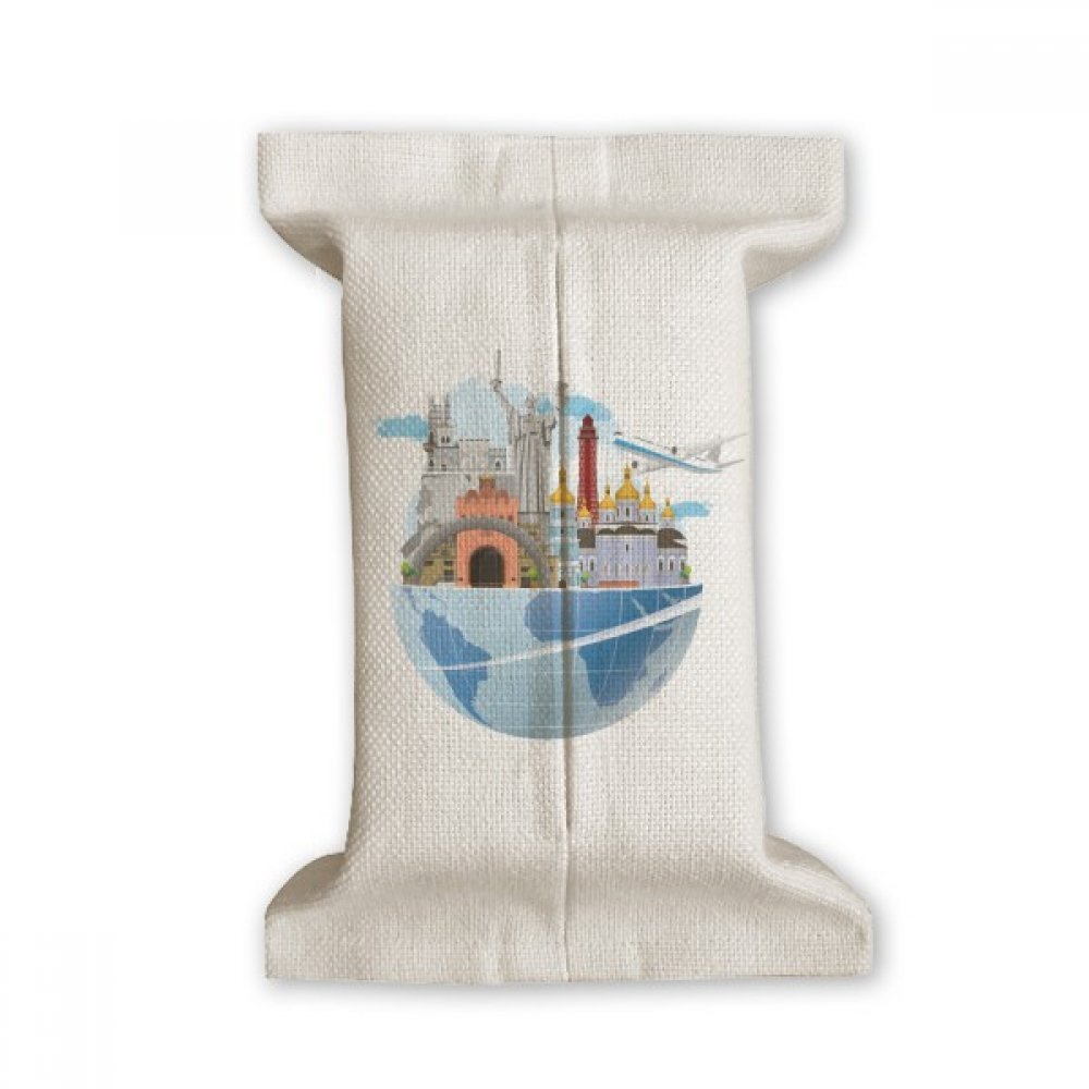 Porte conteneur lin Ukraine et avion en papier de soie DIYthinker couvercle coton 17x27cm