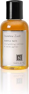 Nabila K Sunshine Zest Travel Size Bubble Bath with Citrus & Eucalyptus | Natural & Organic, Sulfate-Free, Tear-Free | Aromatherapy Bath Soak for Sensitive Skin | for Women & Men, 2 oz