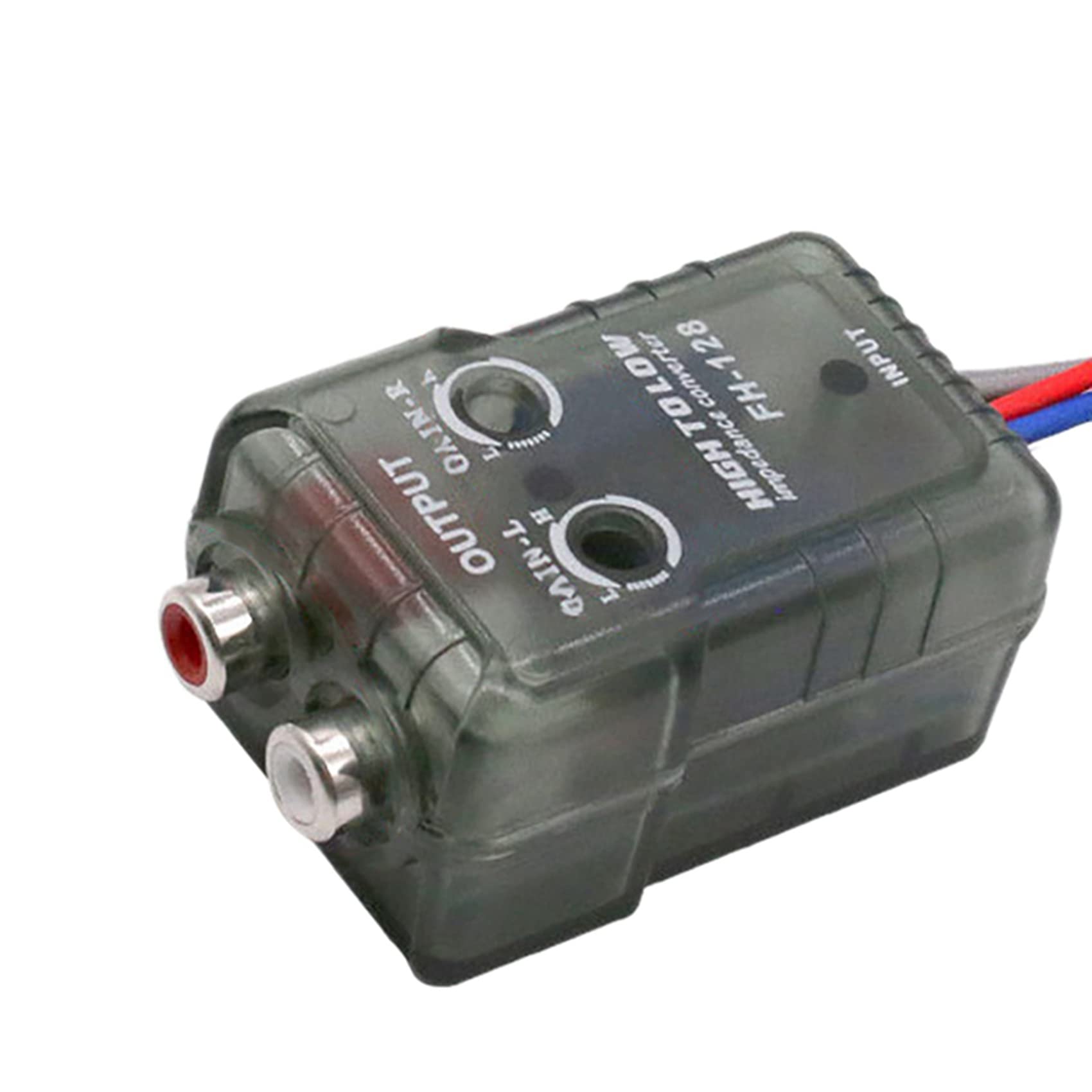 2X Convertitore Audio Da Alto A Basso Livello – Per Subwoofer, Adattatore Per Autoradio, Grigio