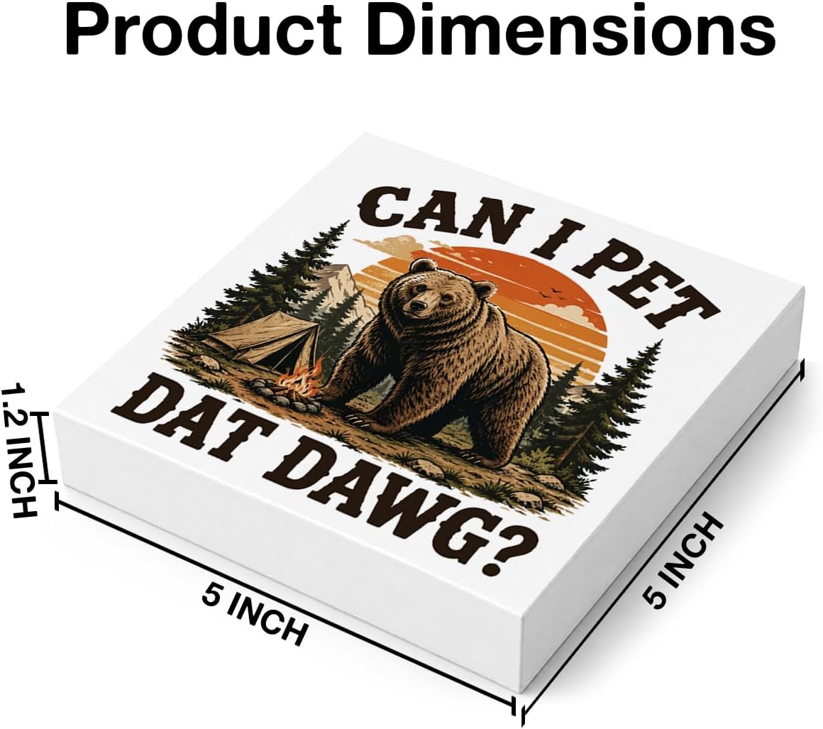 Funny Bear Camping Decor Can I Pet Dat Wooden Box Sign image 2