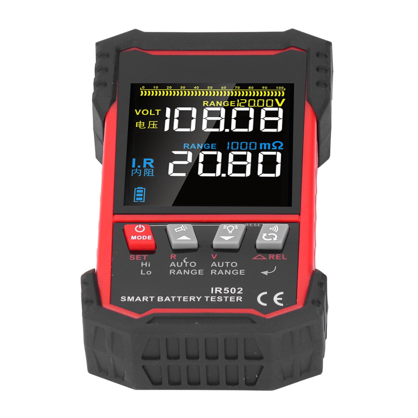 Probador de resistencia interna de la batería Pantalla LCD TN profesional precisa Analizador automático de batería con pantalla de 3,2 pulgadas para baterías de litio ácido alcalinas