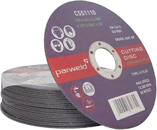 (Pack of 100) PARWELD 115 x 1mm Thin Metal Cutting Discs for mild Steel & Stainless (4.5" Discs)