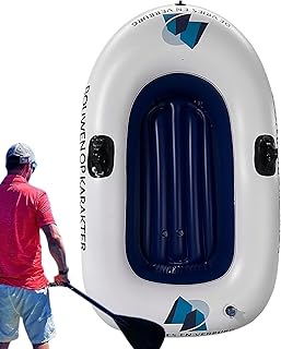 Aufblasboot – faltbares Seefloß, tragbares Angelkajak, langlebiges PVC-Ruderschiff | Stabiles, wasserdichtes Schwimmgerät für Erwachsene, Fluss, Reisen, Outdoor, Freizeit, Sommer, Sportausrüst