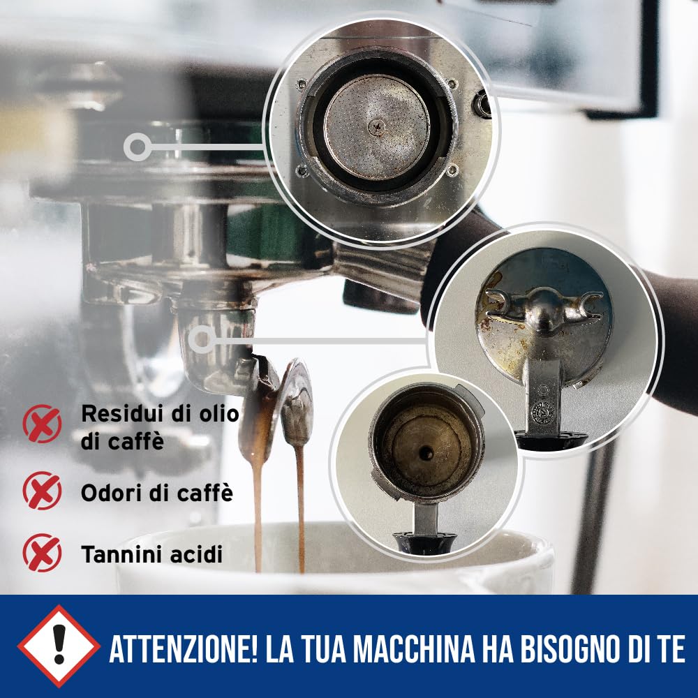Polvere detergente per macchina da caffè, 900 g, parte degli accessori del tuo barista, detergente per espresso, polvere detergente per testa di gruppo. Utilizzare sulla tua macchina