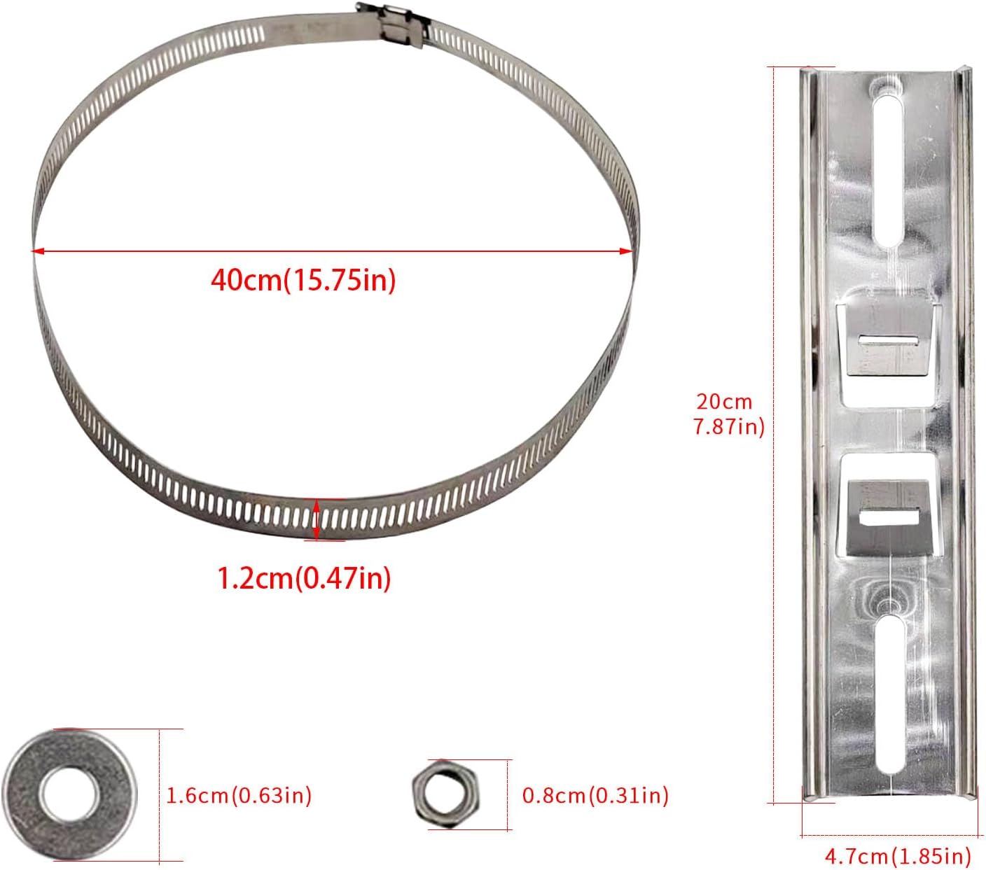 Sign Mounting Bracket, Pole Mounting Kits, 304 Stainless Steel Brackets with Adjustable 30-400mm Clamp Hardware Outdoor Waterproof for Junction Box and Electrical Boxes, 2 Set