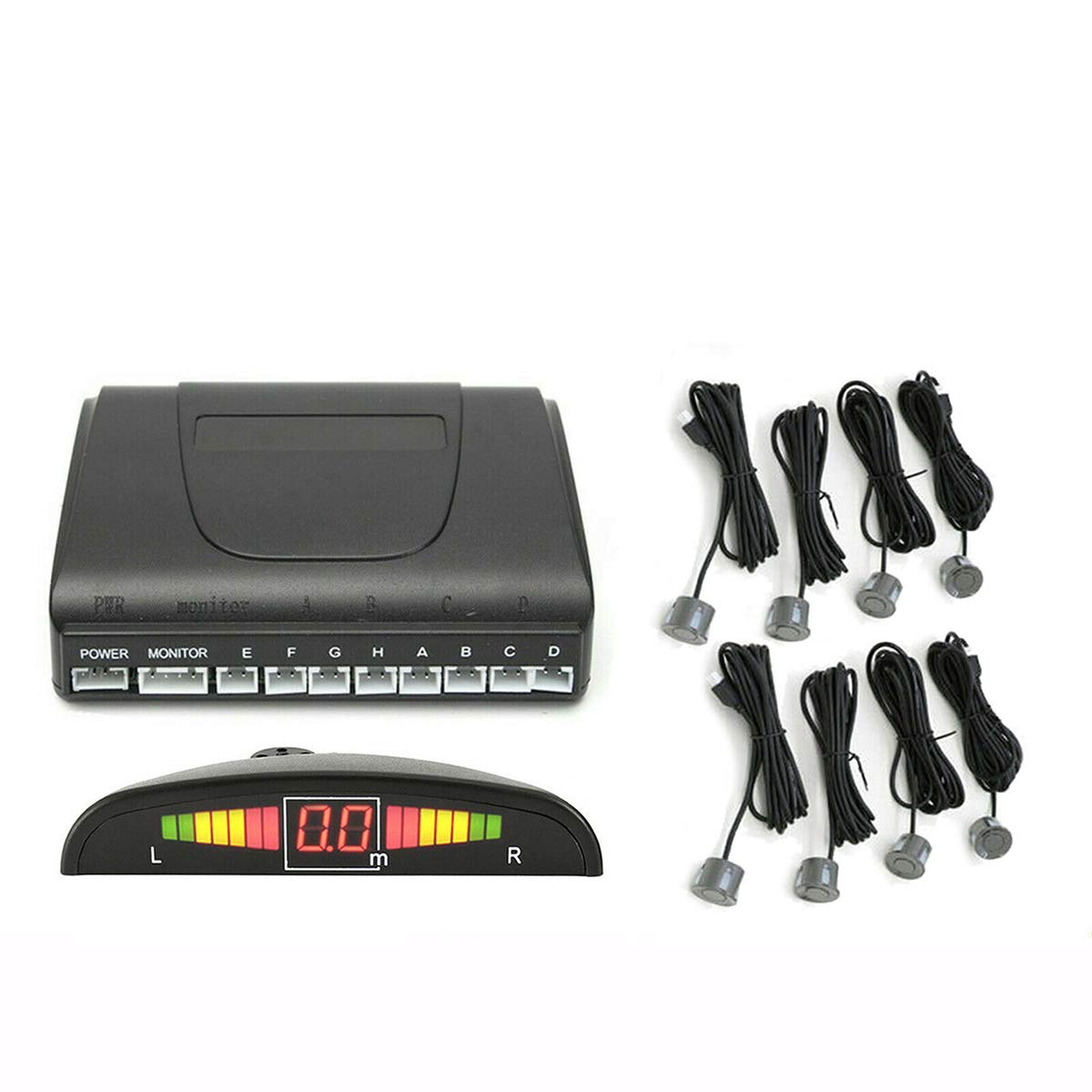 Buy Parking Sensor Rear and Front 8 Sensors Car Reverse Park Kit Buzzer