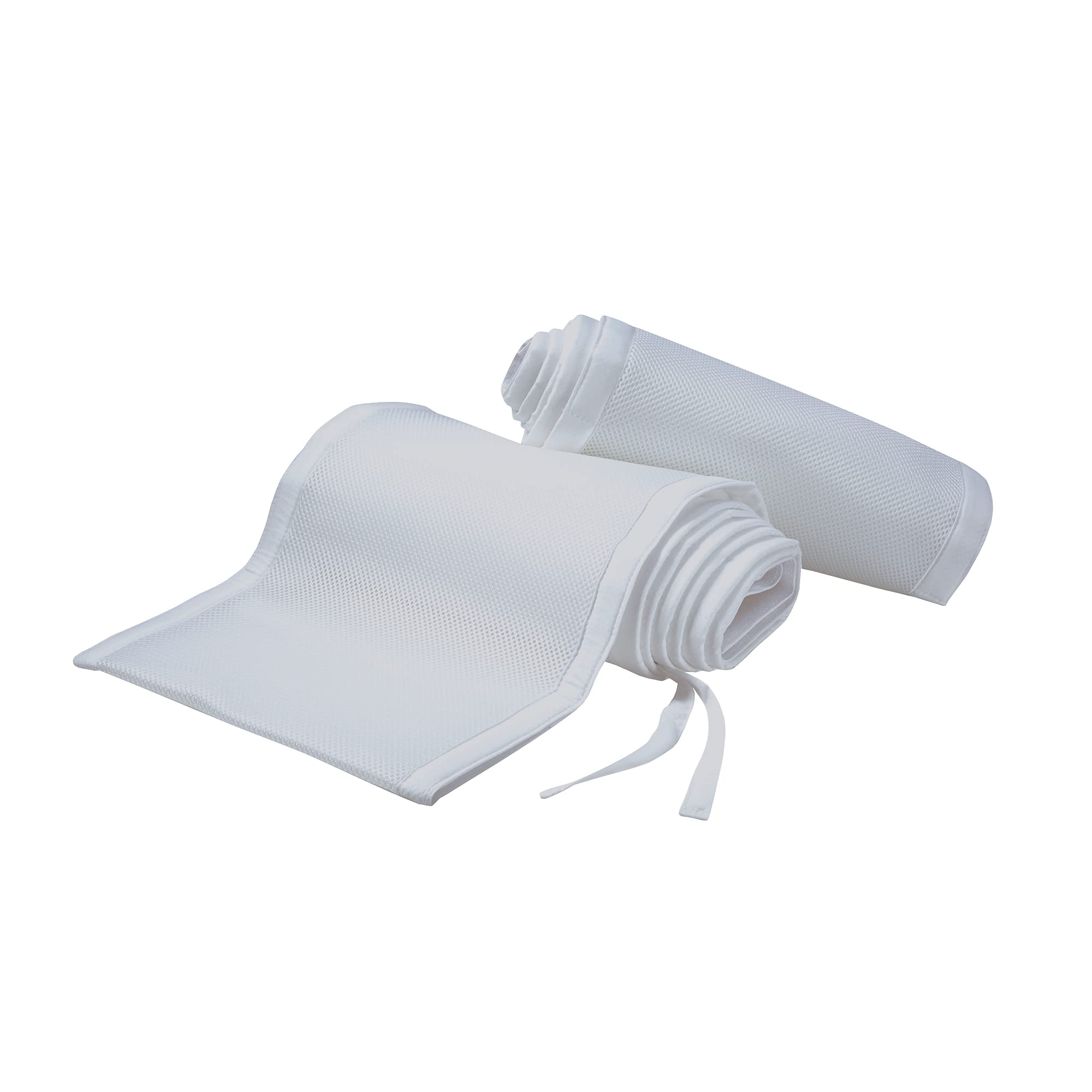 AirflowBaby, Essential - Fodera in rete traspirante da 2 mm, per culle con materasso da 120 x 60 cm o 140 x 70 cm, grigio, altezza 35 cm, 4 lati, alternativa al paracolpi a strato singolo non