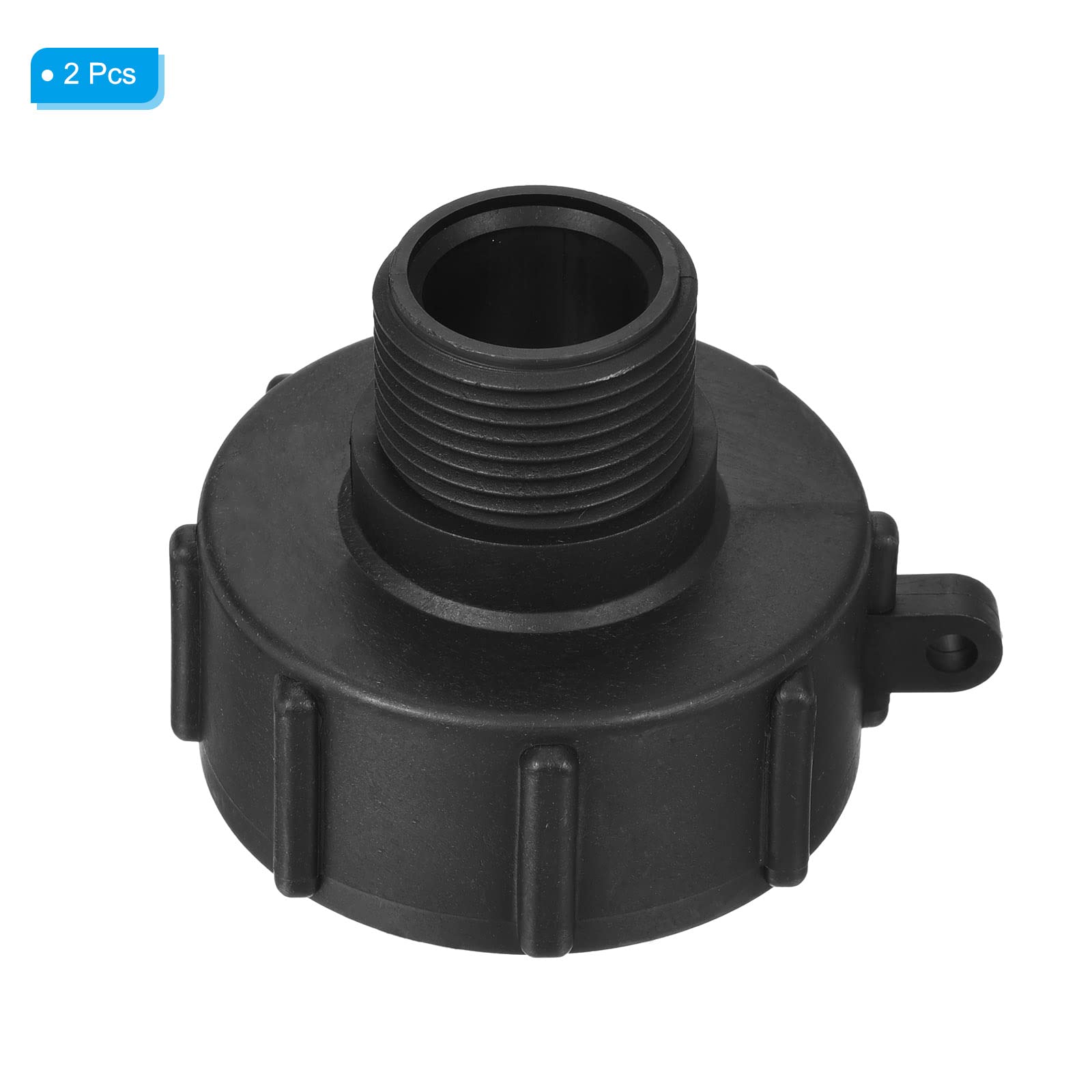 PATIKIL IBC Tote Adapter S60x6 Coarse Thread 1 BSP Male, 2 Pcs 275-330 Gallon Drain Plug Connector for Water Tank Garden Hose - Image 3