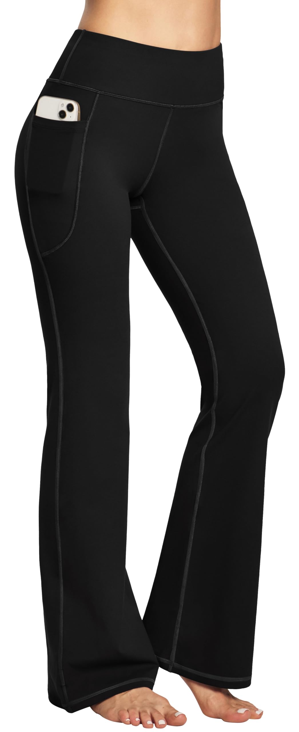Heathyoga 28''/30"/32" Yoga Pants Women Wide Leg Yoga Pants with Pockets for Women Flare Leggings Bootcut Work Dress Pants X-Large Black 32"