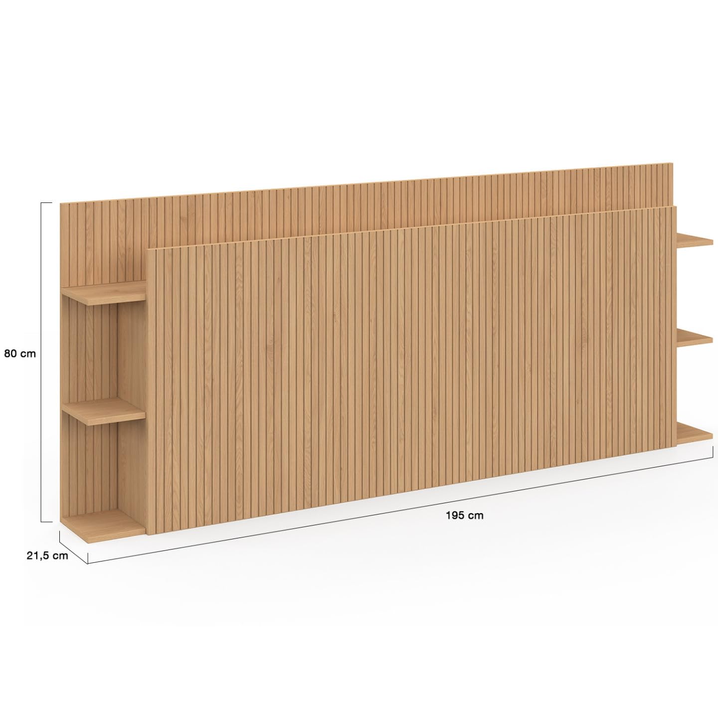IDMarket - Tête de lit sur Pied Juliette pour lit 140 et 160 cm avec rangements Effet Lattes tasseau Bois