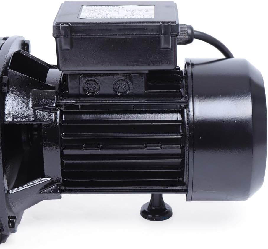 3/4 HP Shallow Well Jet Pump, 110V Heavy Duty Cast Iron Industrial Jet Pump, 3420 RPM Max Speed, 3.8 m³/h Flow, 56m Head, Black