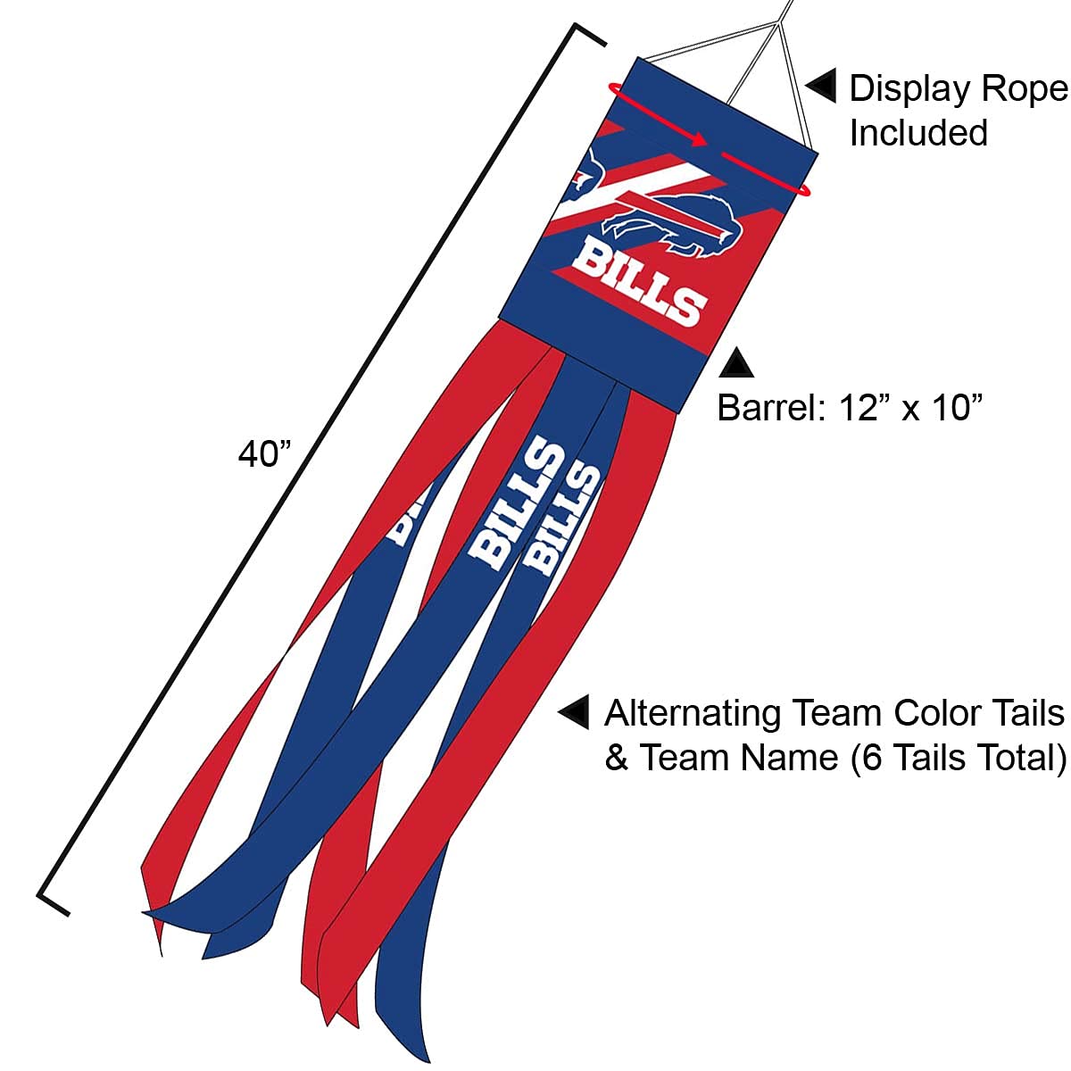 Buffalo Bills Team Windsock