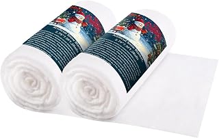 2 Roll Christmas Fake Snow Blanket,2.79 * 7.9 FT Thick Artificial Blanket for Christmas Village Display Xmas Decorations Fluffy Christmas Tree Base Cover Winter Wonderland Decorations