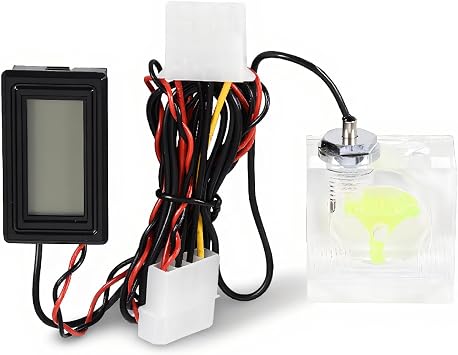 Computer Water Cooling Thermometer, Water Meter, Computer Temperature Detector Kit, PC Computer 3 Way Meter Digital Thermometer Suitable for Water Cooling System Kit