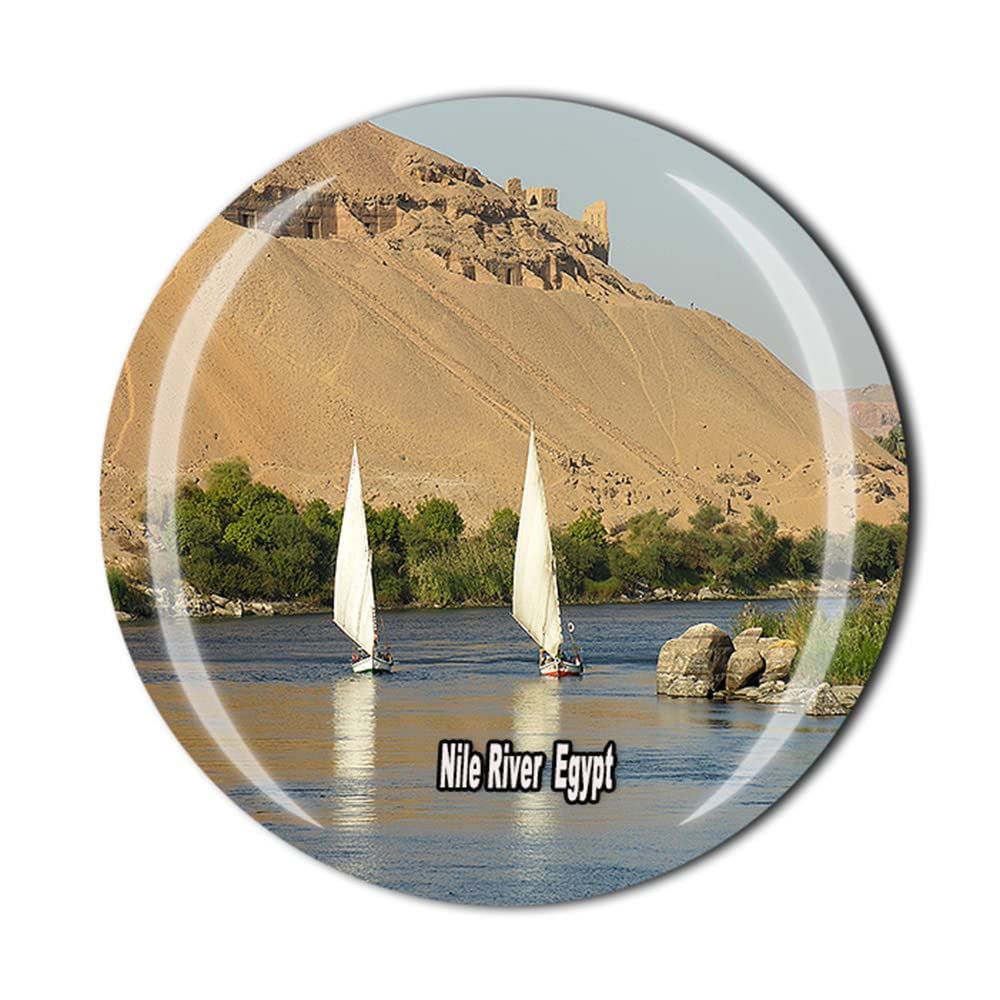 Magnete Frigorifero 3D Nilo Egitto - Souvenir Di Viaggio In Cristallo, Regalo Turistico