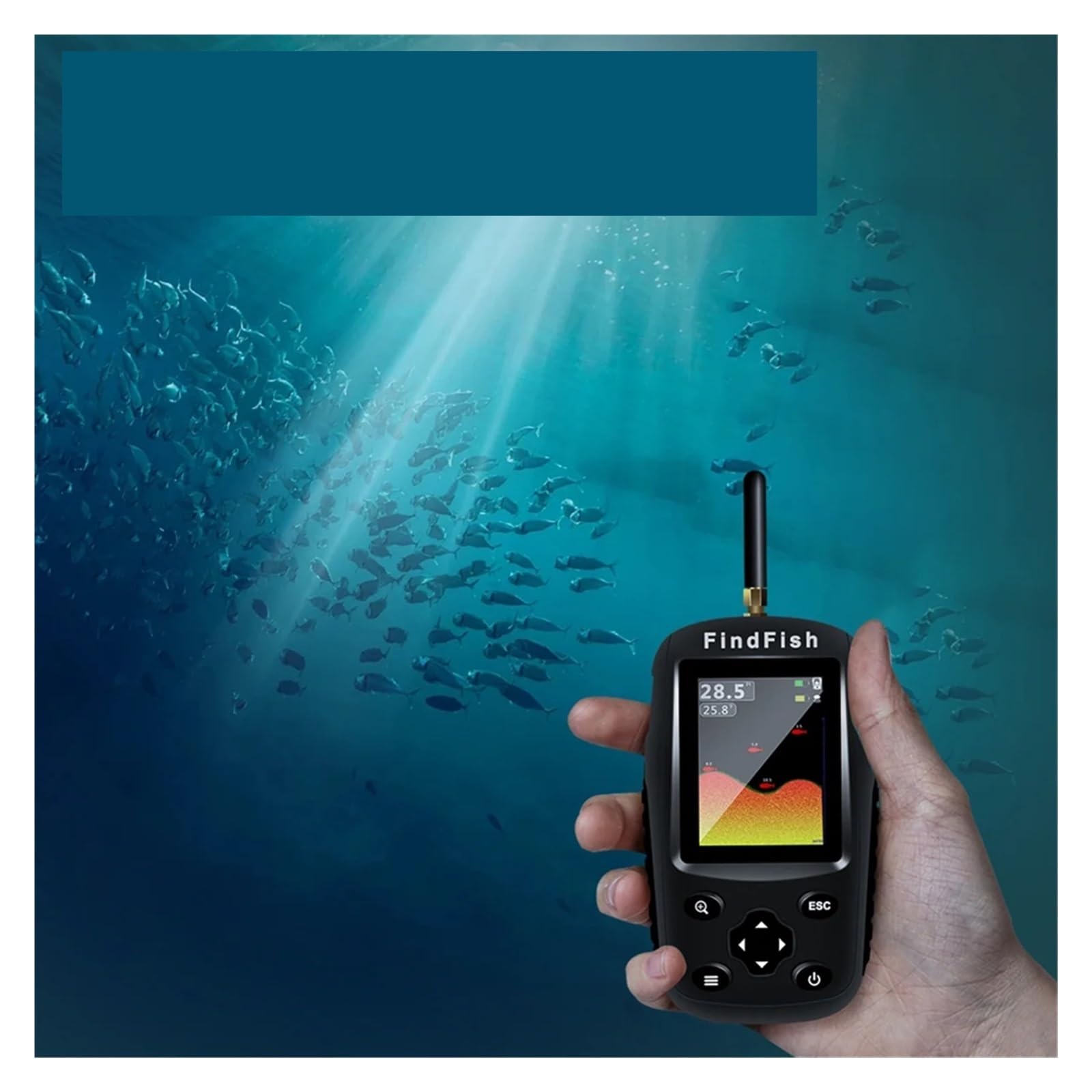 Sonar sans Fil Intelligent avec Menu Anglais et détecteur de Poissons Portable