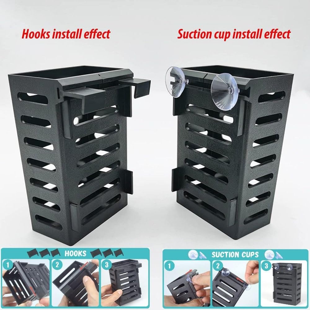 2 Pack Aquarium Fish Tank Plant Holder with Hooks and Suction Cups Durable ABS Rack for Emersed Plants and Water Feature Decoration - Image 3