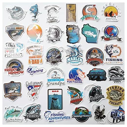 100Pcs Small Fishing Sticker for Boats Funny Fishing Rod Decals Bass Trout Catfish Redfish Graphics for Cooler