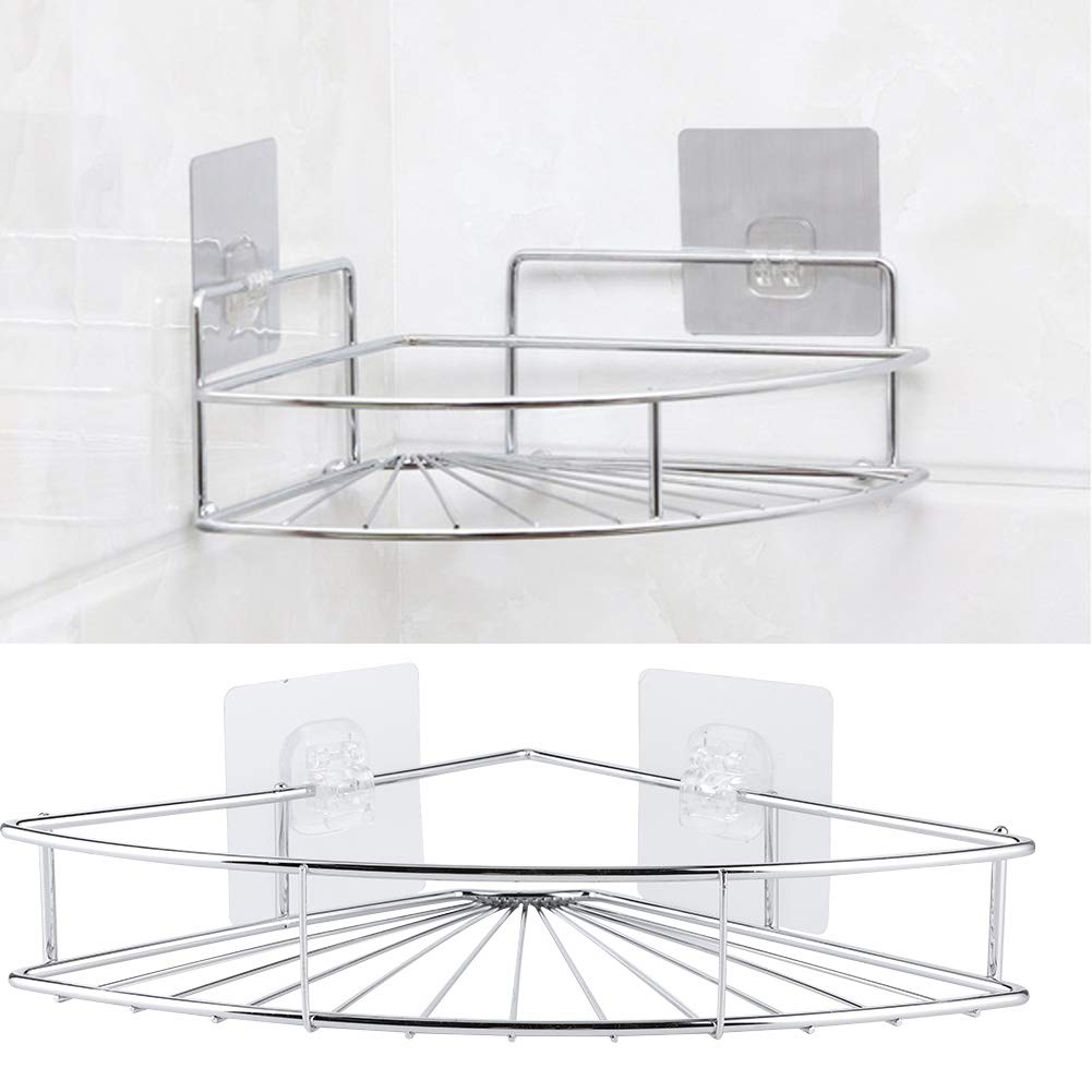 Corner Shower Caddy Adhesive Shower Corner Organizer Shelves No Drilling Stainless Steel Shower Storage Rack Bathroom Shelf for