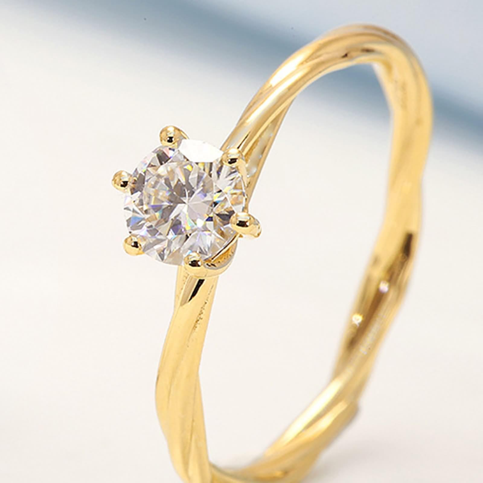 Fedi Nuziali Moderne, Fedi Nuziali Stile Elegante Oro Giallo 14K/18K Anniversario Regali Per Donna