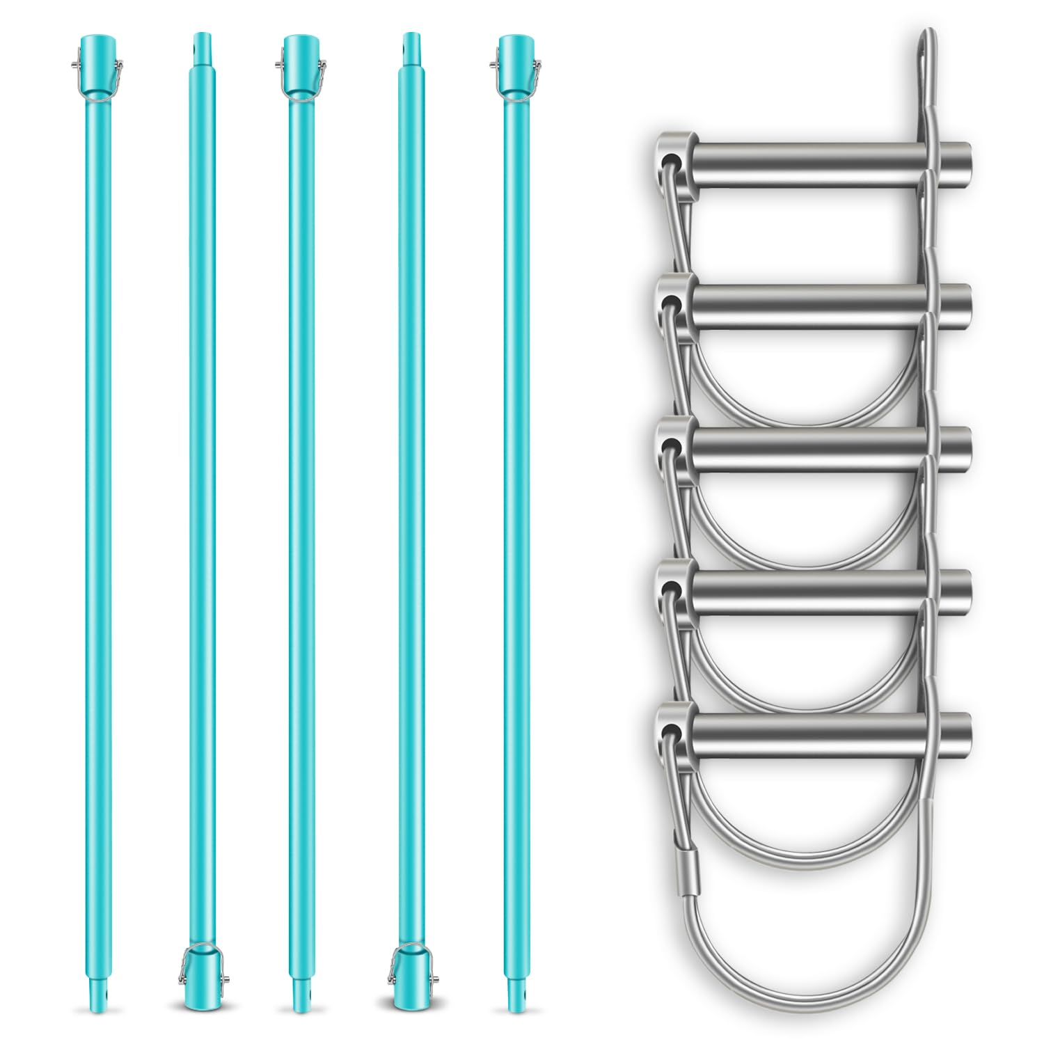 BRUNNENTAL ® 5 m Extension + 5 x Quick Change – For Well Drills, Earth & Hand Augers – 500 cm, Bolt & Cotter Pin – Fountain Set 5 m – Steel for Toughest Applications — image 1