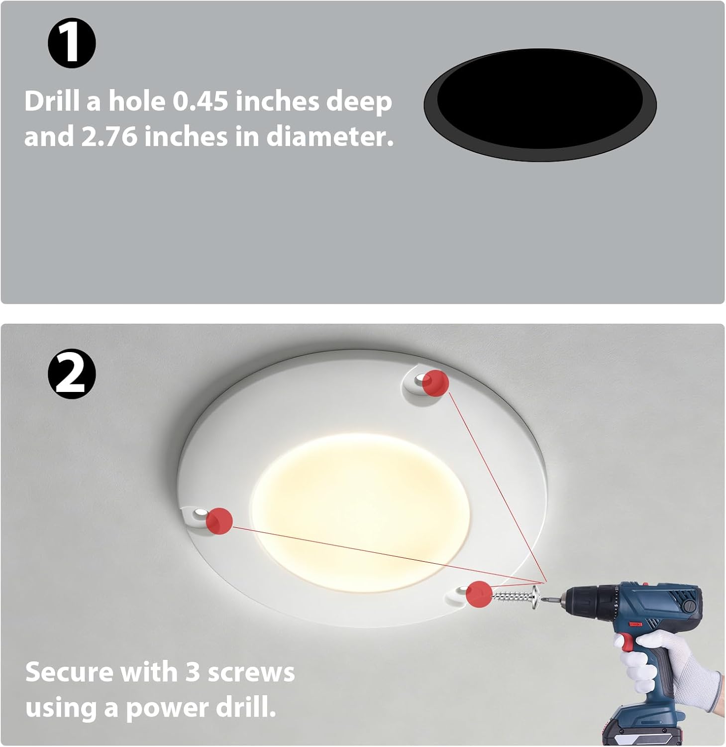 Marine LED Dome Light 12V Waterproof Cockpit Light Boat Cabin Light Waterproof Rating IP67 - Surface Mount 64LM Warm White 3200K 120° Beam Angle, for Cabin, Helm, RV, Camper, Truck Interior Lighting