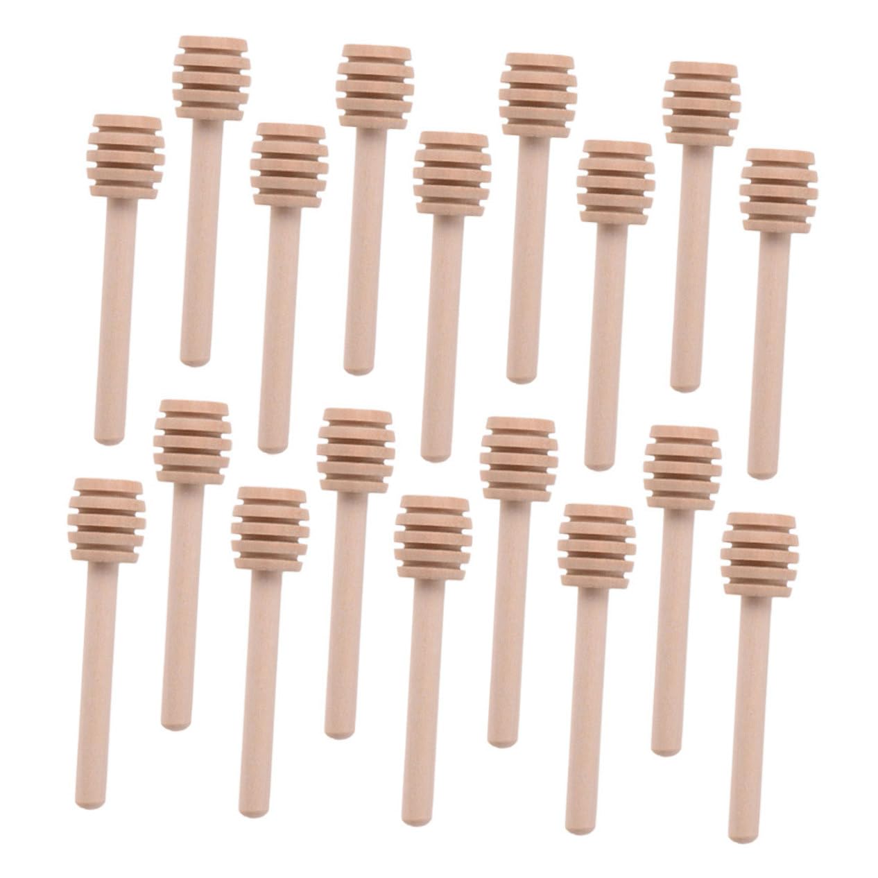 FELTECHELECTR 25 Pcs Wooden Honey Dipper Sticks Honey Stirrers for Home and Restaurant Use Reusable and Easy to Clean Rods for Tea and Sweeteners