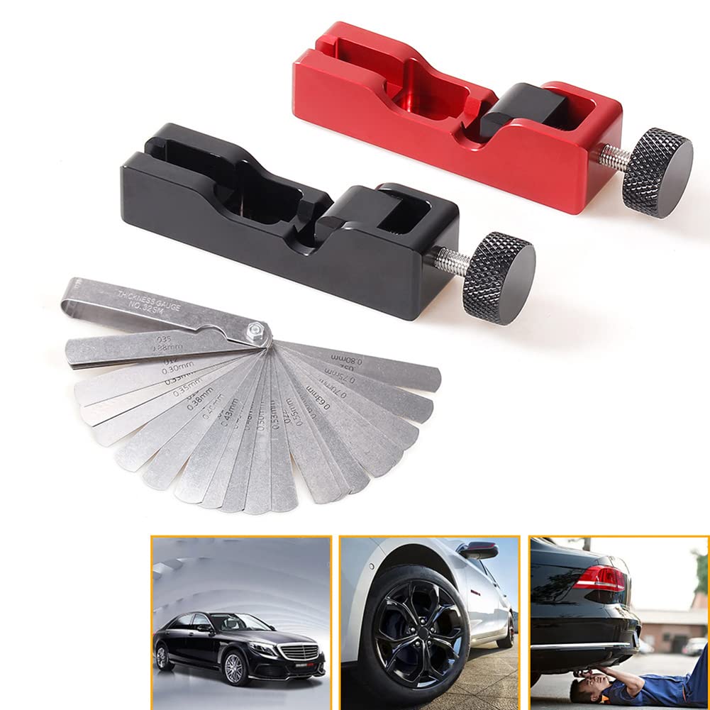 Zündkerzen Spaltwerkzeug mit Fühlerlehre, Universal Car Engine Zündkerzen Gap Tool Aluminiumlegierung Tragbare Zündkerze Caliper Gapper Gapping für 10mm 12mm 14mm 16mm Zündkerzen,rot