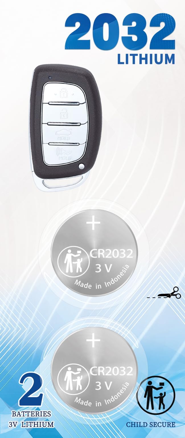Amazon.com: Key Fob OEM Battery Replacement for Hyundai (2014-2021 ...