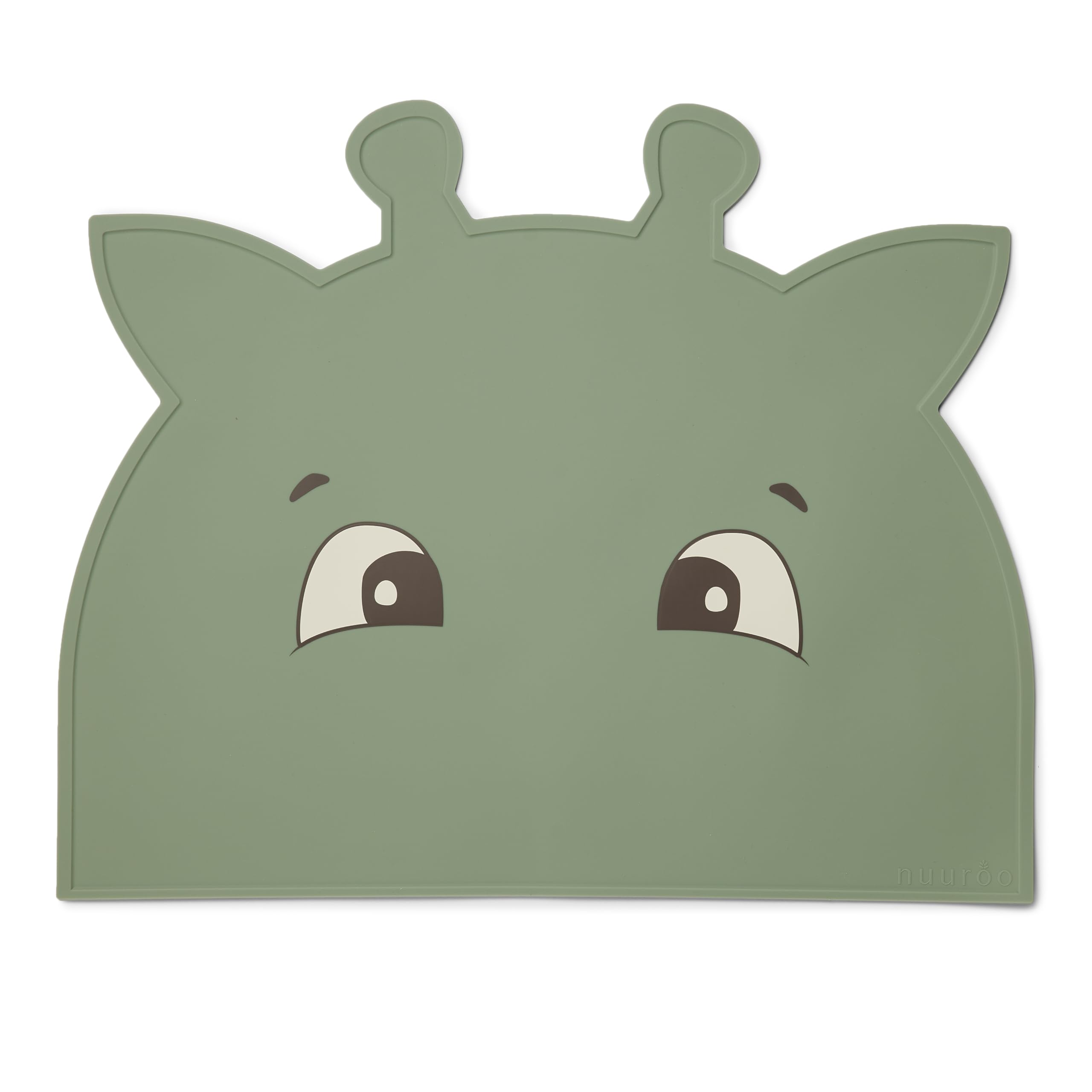 Nuuroo Dusty Green - Giraffe Baby Silicone Placemat, Lfgb Food-Grade Silicone Kids Placemat, Non-Slip Stain Resistant Portable Food Mats For Kids & Toddlers, Designed In Denmark (Dusty Green - Giraffe)