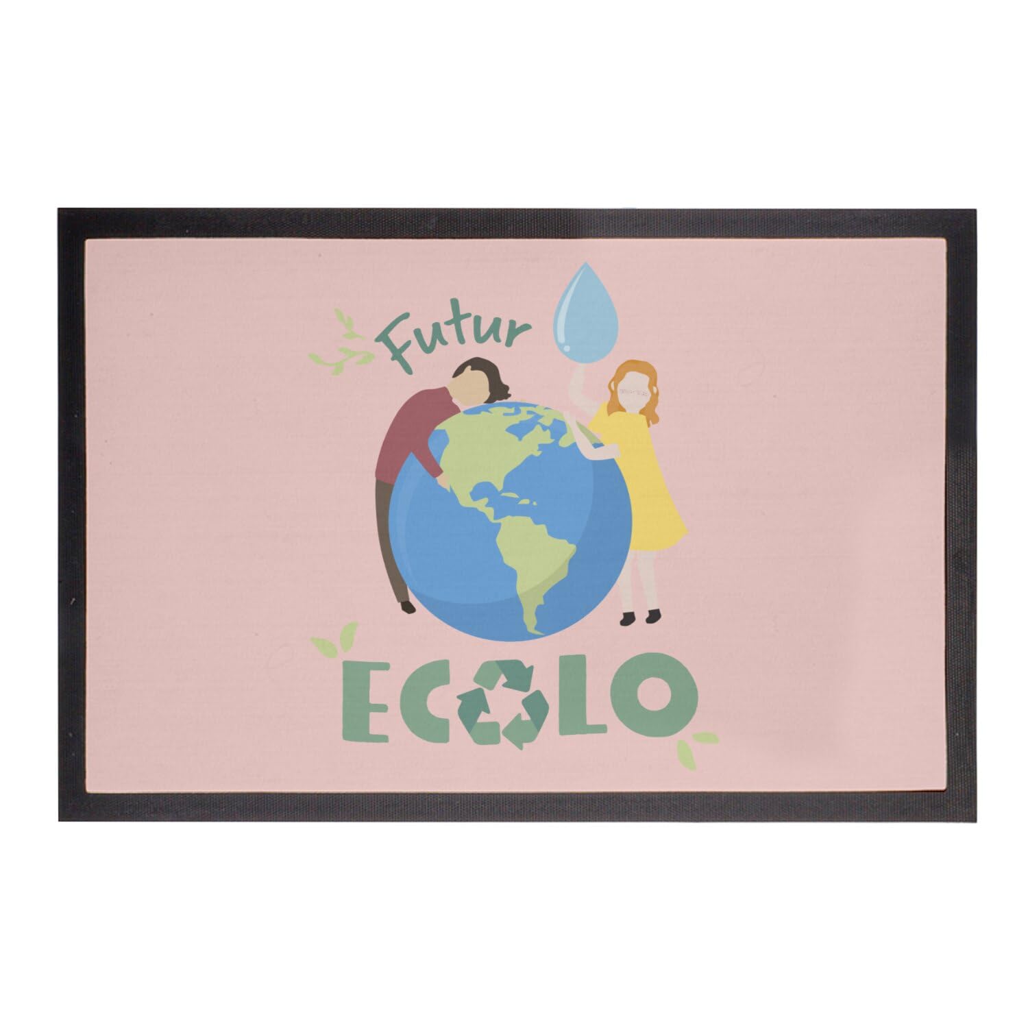 Paillasson rose haut de gamme 60x40 cm tapis de sol durable