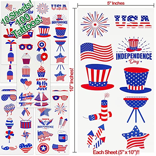 4Th Of July Temporary Tattoos | 100 Usa Temporary Tattoos | American Flag, Usa, Temporary Tattoos | 4Th Of July Party Props | Usa Game Day Party Decoration | American Theme Party Favors | By Anapoliz #TOP1